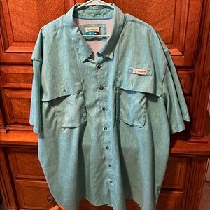 Mens Magellan Outdoors Fish Gear Lightweight Aqua Green Relaxed Fit Shirt 4XL